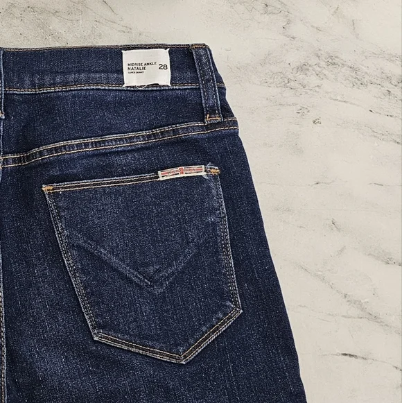 Hudson Jeans Midrise Ankle Natalie Super Skinny Dark Blue Jeans 28 NWT - Picture 7 of 9